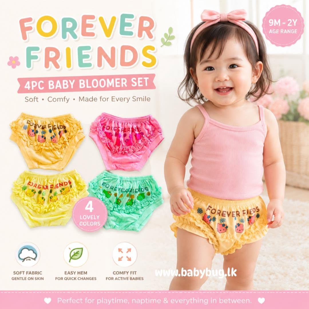 Soft Cotton Baby Panties | HELLO KITTY FOREVER | 4 Pcs in Pack | 6 - 24 Months