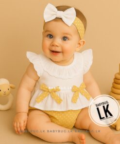 "Zoe" - Cotton Stylish Outfit | Brown & White | 2 months to 24 months