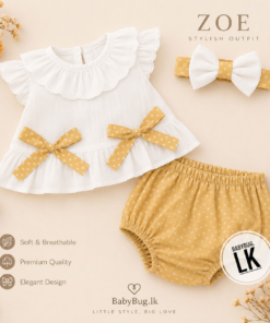 Alternative view of "Zoe" - Cotton Stylish Outfit | Brown & White | 2 months to 24 months