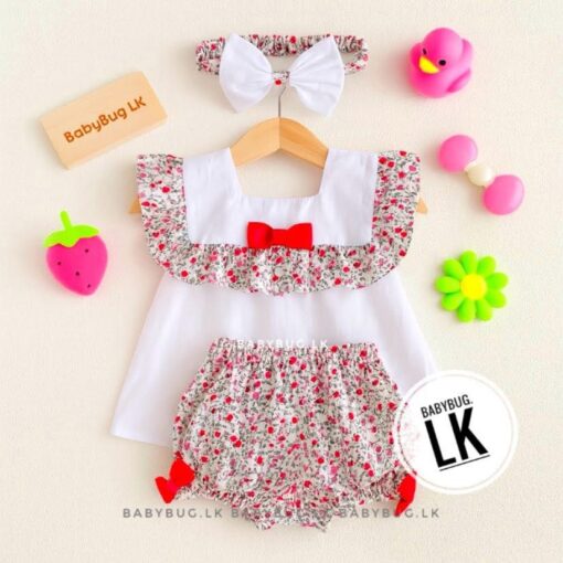 "NICHOLA" Stylish Top & Bloomer Set with Headband | 9 months - 20 Months