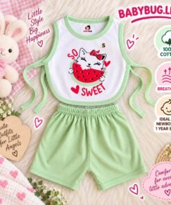 Cotton Quality - Side Open Suits  [New Born to 9 months] - Design 01 - Kitty, Small