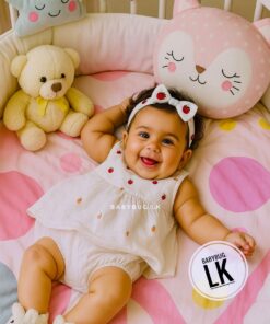 Strawberry Fairy Embroidered 3 in 1 Frock Set | 0 - 6 Months |