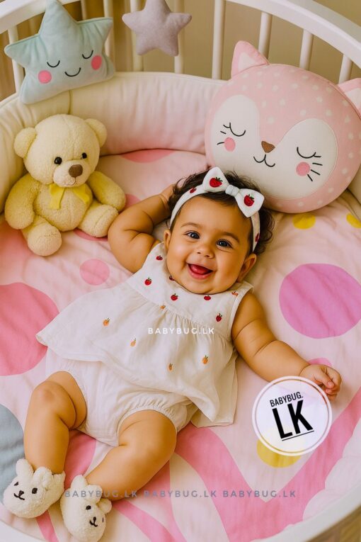 Strawberry Fairy Embroidered 3 in 1 Frock Set | 0 - 6 Months |