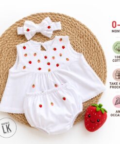 Alternative view of Strawberry Fairy Embroidered 3 in 1 Frock Set | 0 - 6 Months |