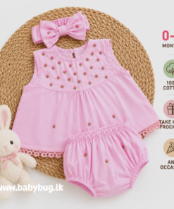 Alternative view of PINK Fairy Embroidered 3 in 1 Frock Set | 0 - 6 Months
