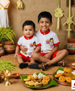 Alternative view of Sinhala Avurudu Shirt + Short Kit | Handmade | Hand Painted