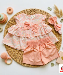 Alternative view of 🌸🍑Peach Blossoms Outfit set | 2-24 months🌸🍑