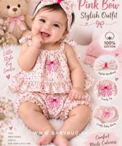 🌸🍑 Pink Bow Stylish Outfit | 2-9 months🌸🍑