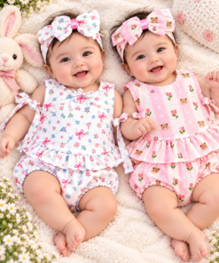 🌸🍓 Bunny" Comfy Set - Strawberry  🌸🍓  [Newborn - 22 months]