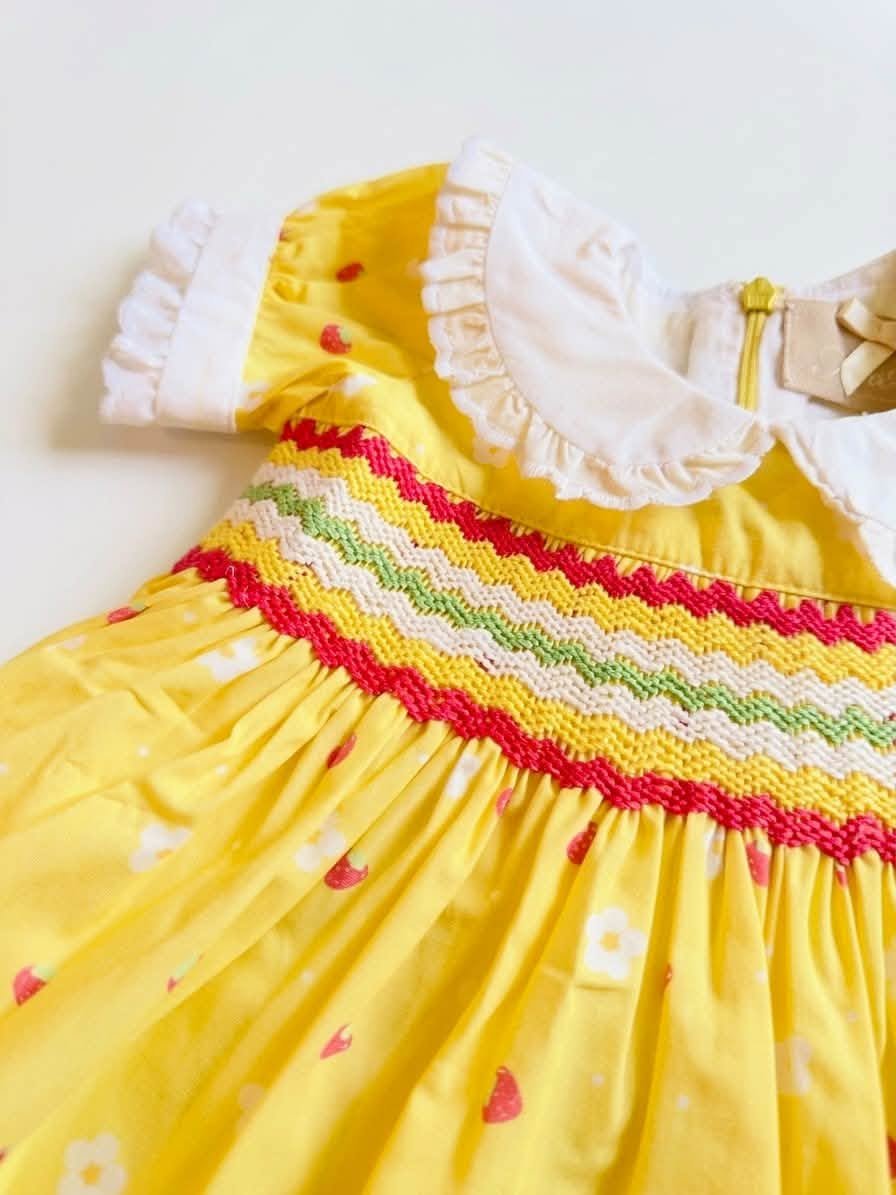 Yellow Tiara – Baby Girl SMOCK Frock - Image 3