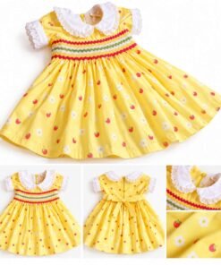 Alternative view of Yellow Tiara – Baby Girl SMOCK Frock