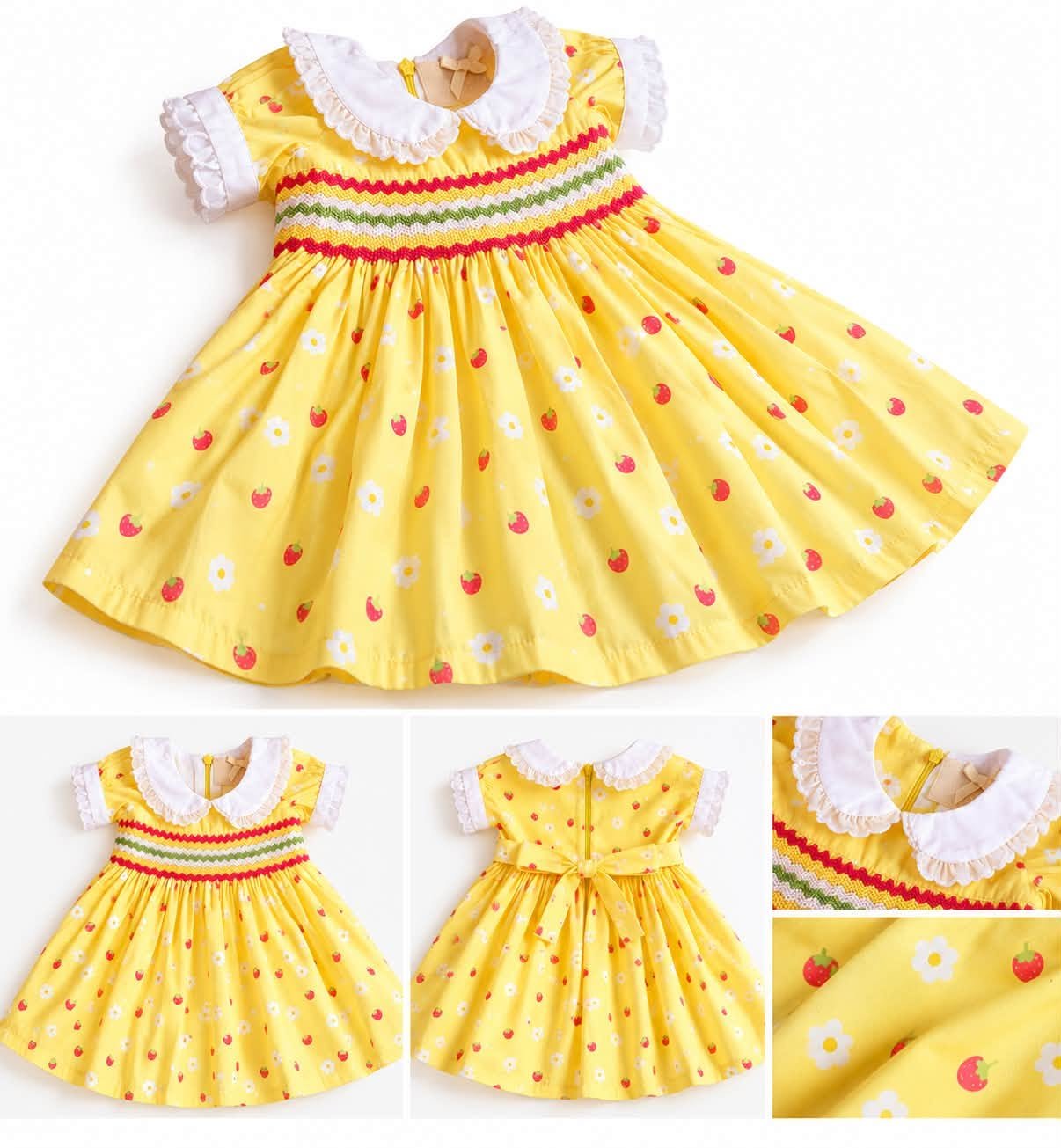 Yellow Tiara – Baby Girl SMOCK Frock - Image 2